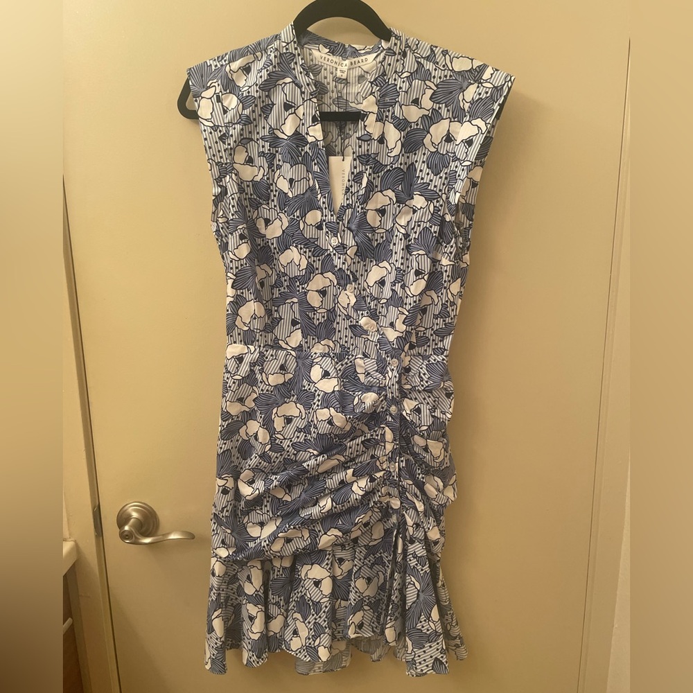 NWT Veronica Beard Fountain Ruched Dress